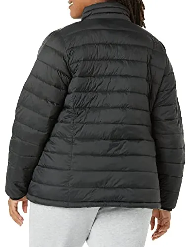 Amazon Essentials Women's Lightweight Long-Sleeve Water-Resistant Puffer Jacket (Available in Plus Size), Black, Medium