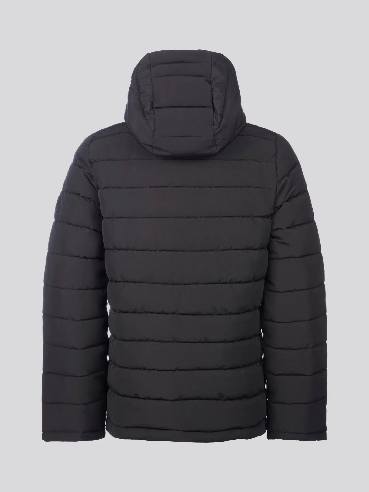 Boys Lightweight Quilt Hooded Puffer Jacket in Black