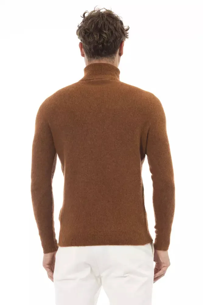 Brown Alpaca Men Sweater