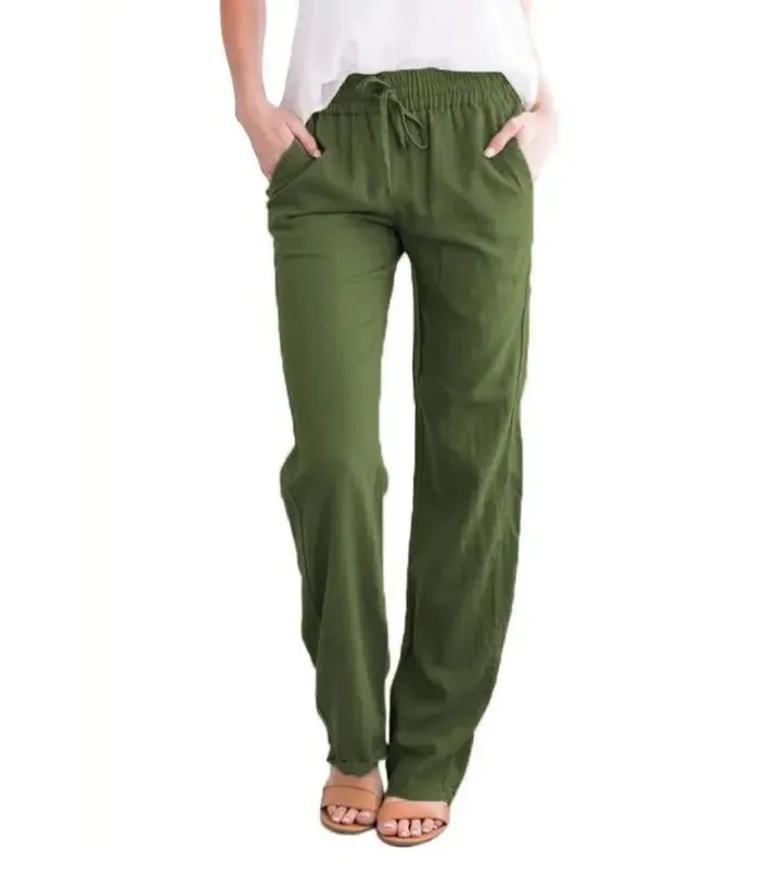 Casual Wide Leg Linen Pants