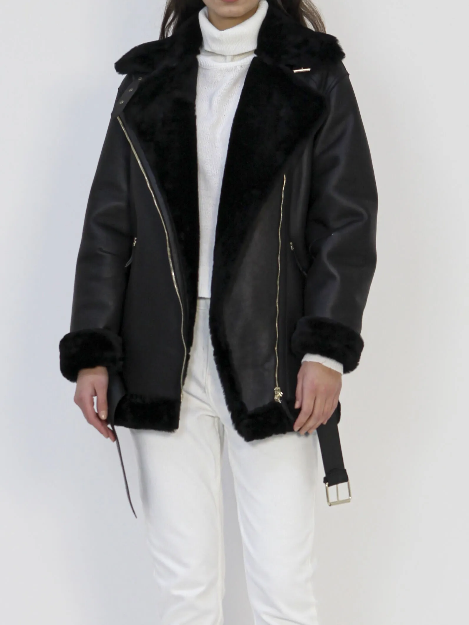 Christie Aviator Italian Merino Shearling Sheepskin Jacket