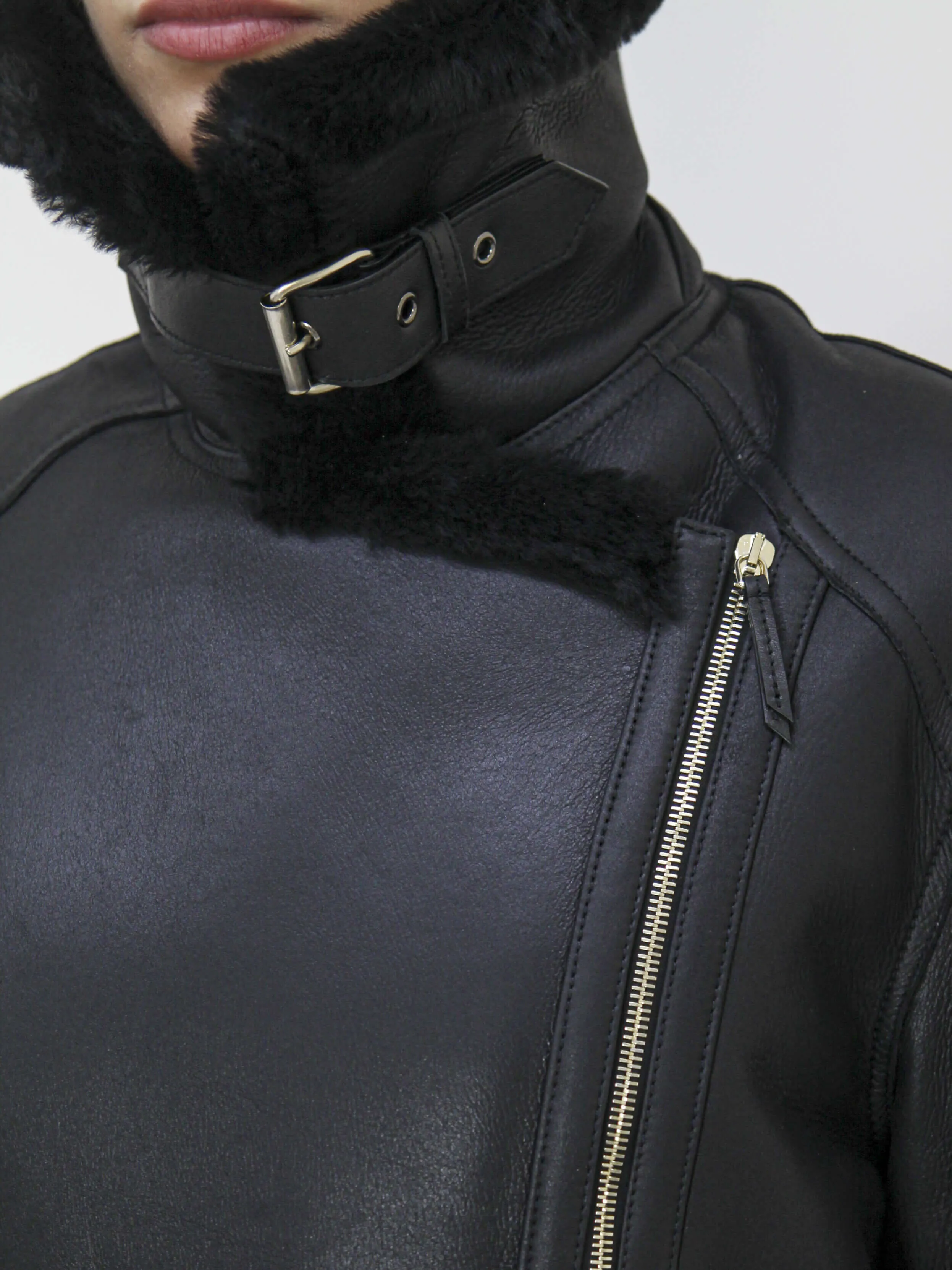 Christie Aviator Italian Merino Shearling Sheepskin Jacket