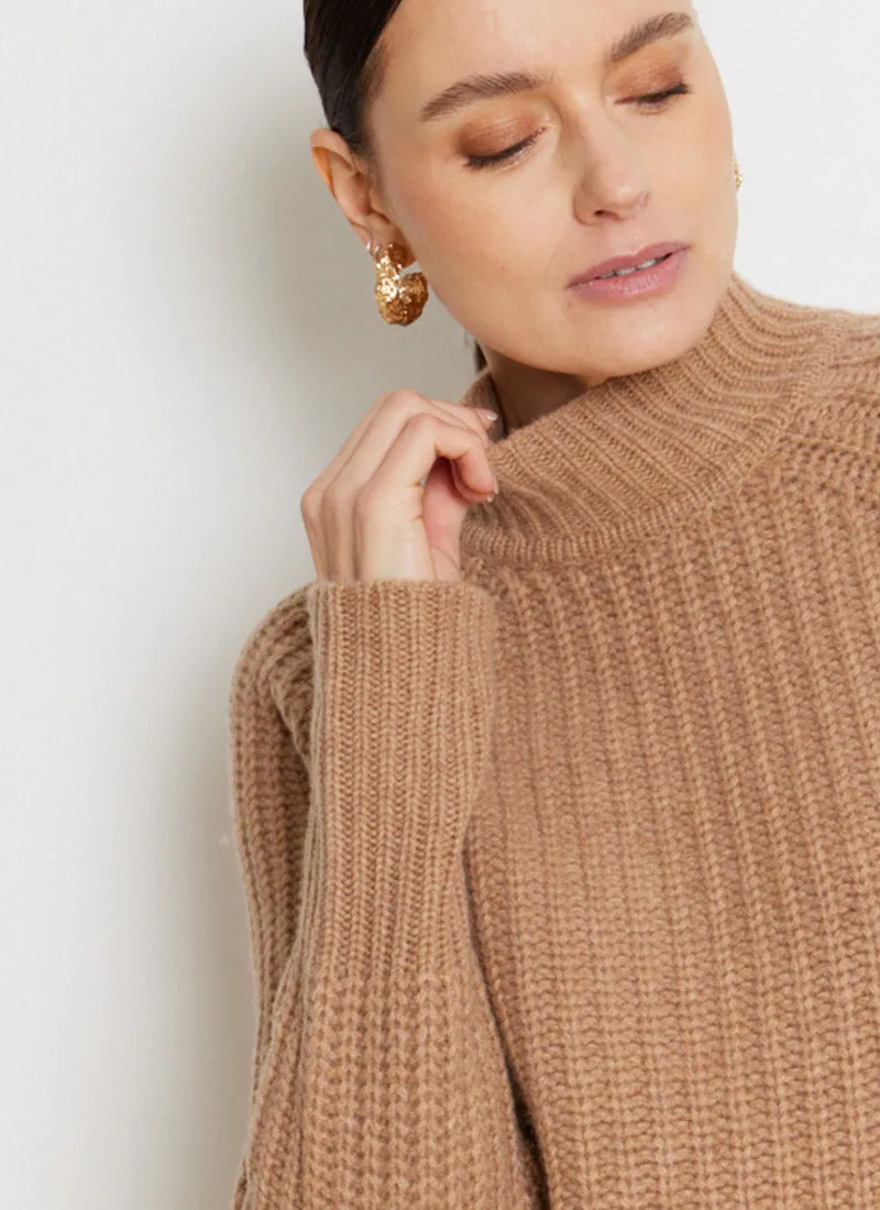 Chunky Knit Mock Neck Sweater