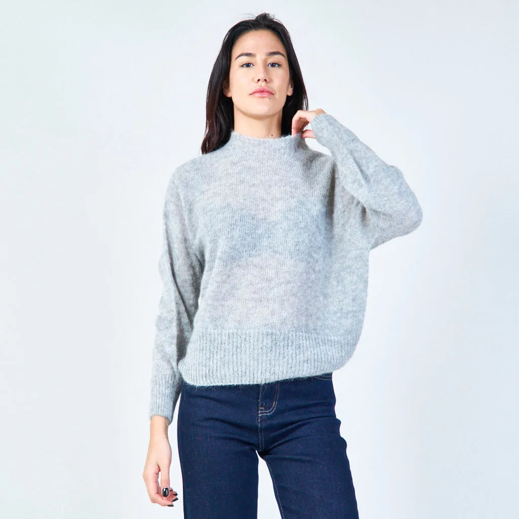 Classic round neck soft sweater wholesale