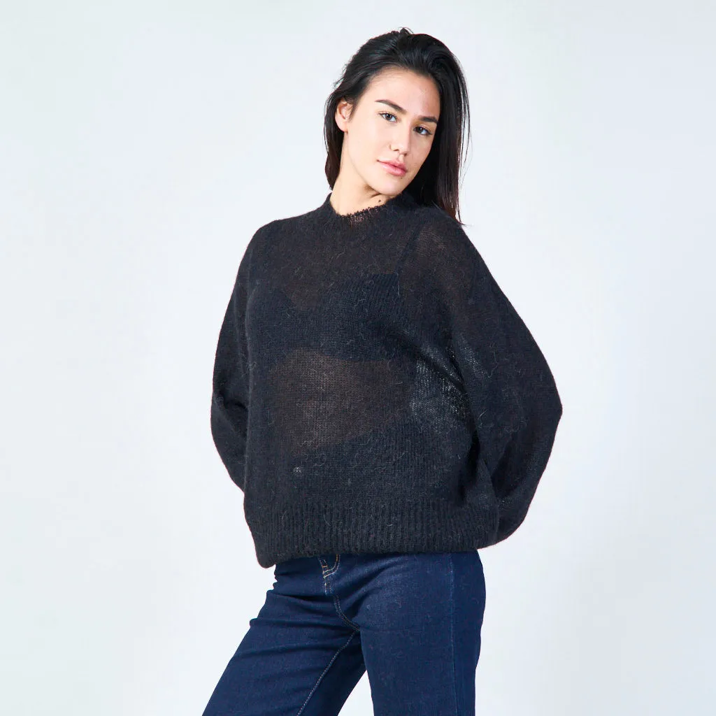 Classic round neck soft sweater wholesale