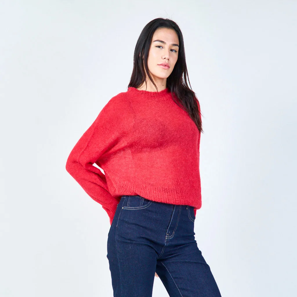 Classic round neck soft sweater wholesale