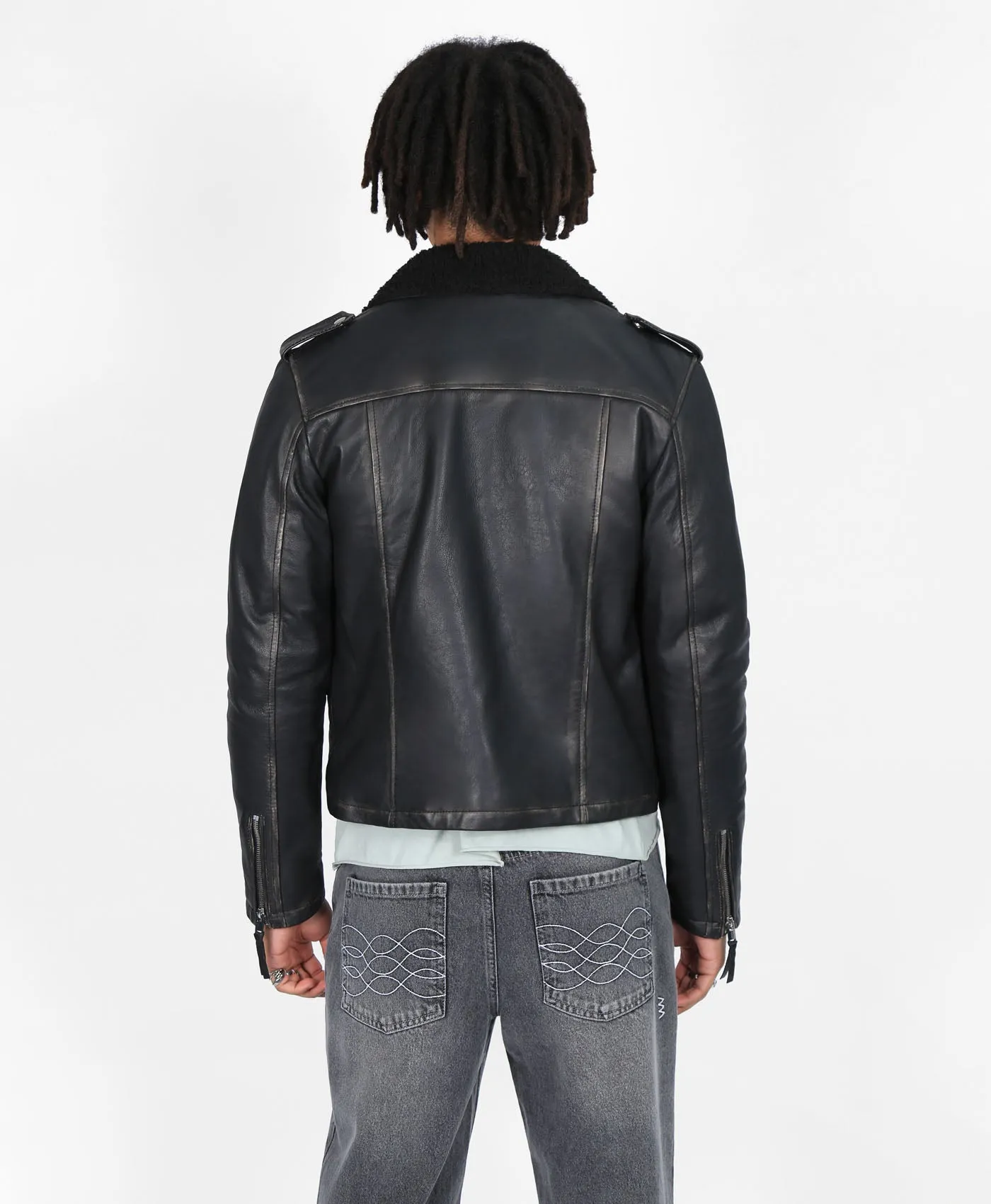 Cropped Mac Leather Biker