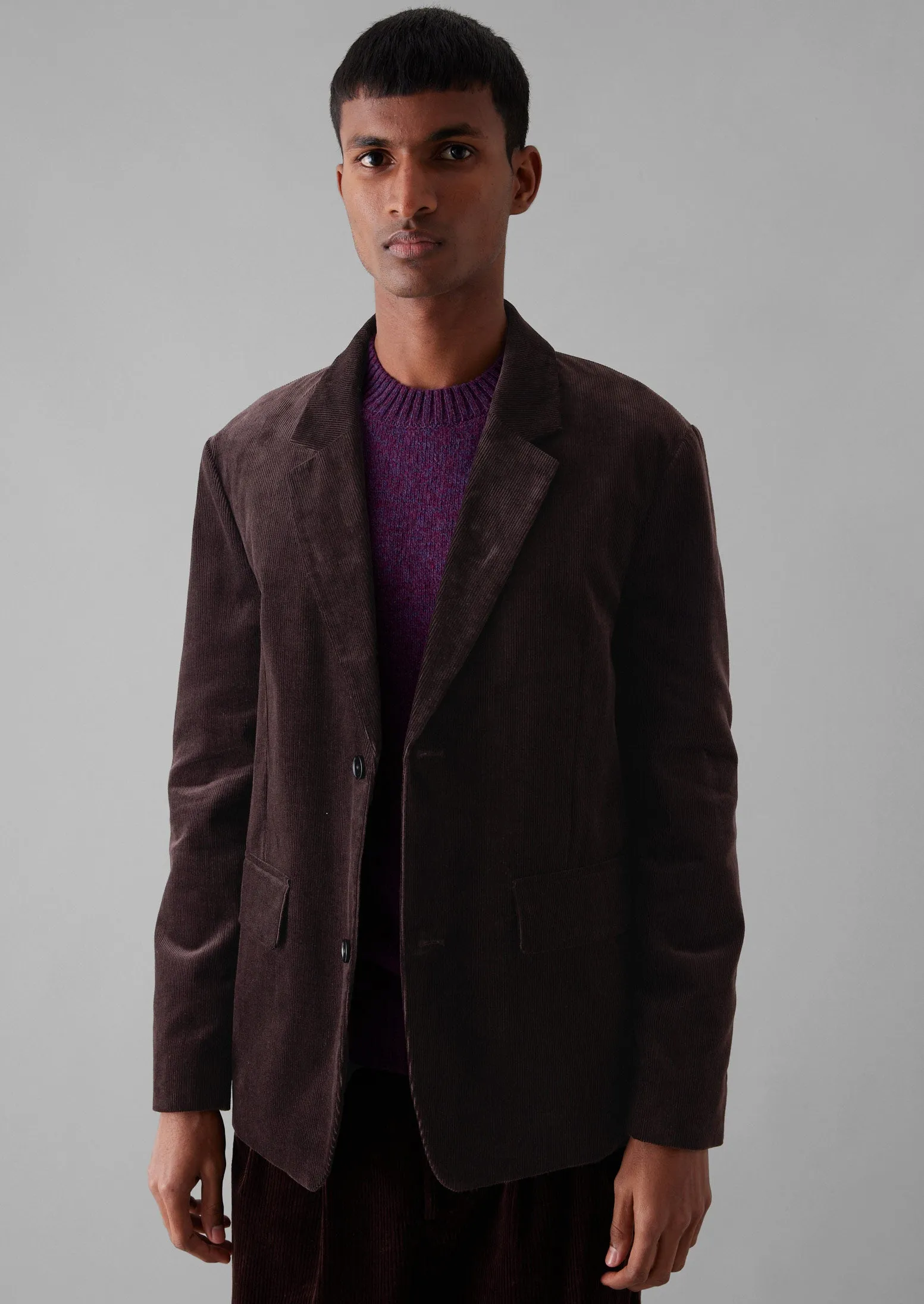 Easy Tailored Organic Cord Jacket | Chestnut