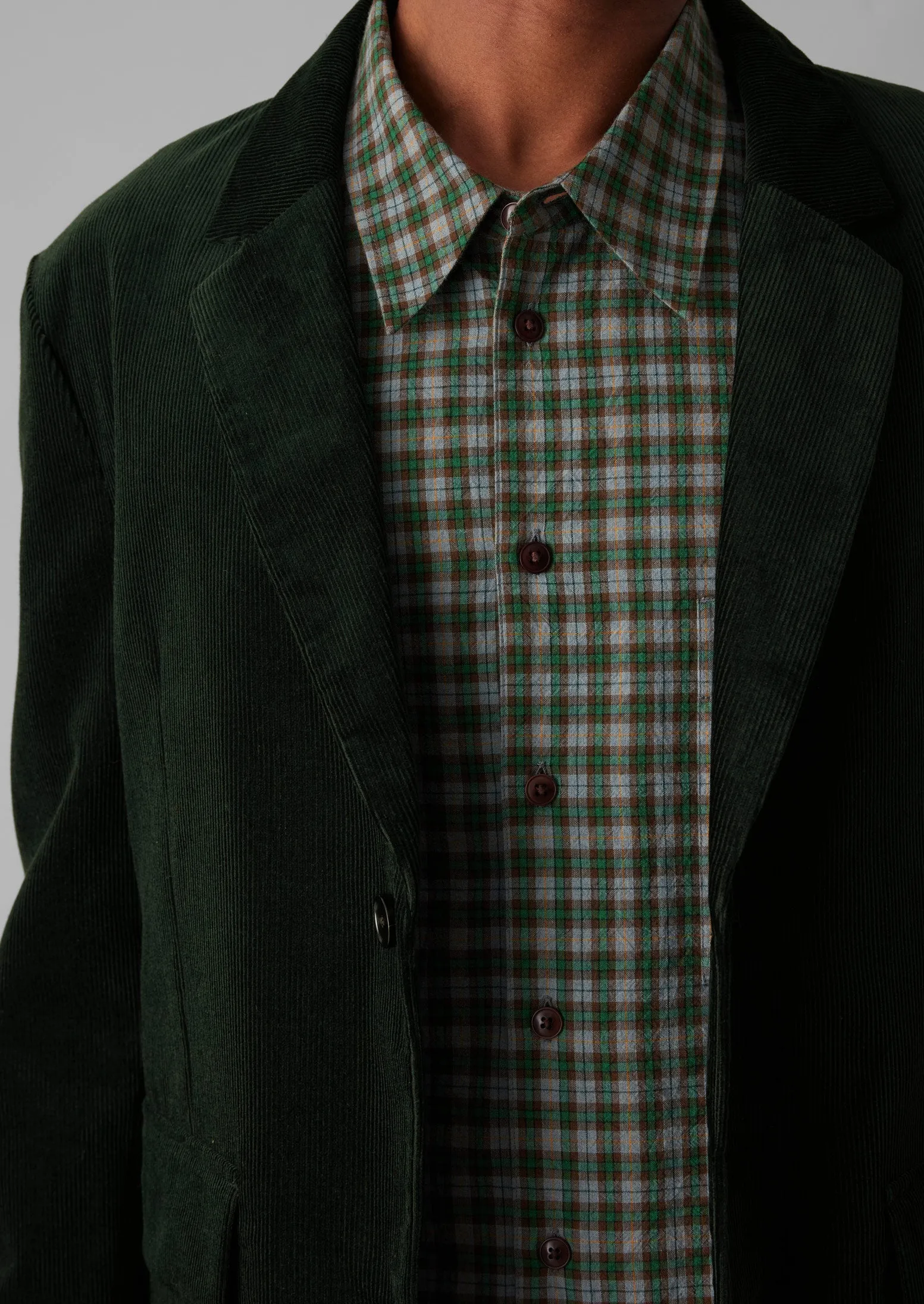 Easy Tailored Organic Cord Jacket | Mineral Green