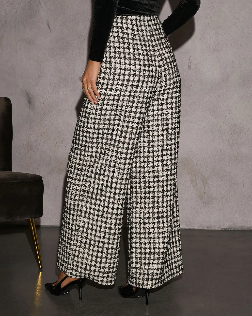 Esmie Tweed Wide Leg Pants