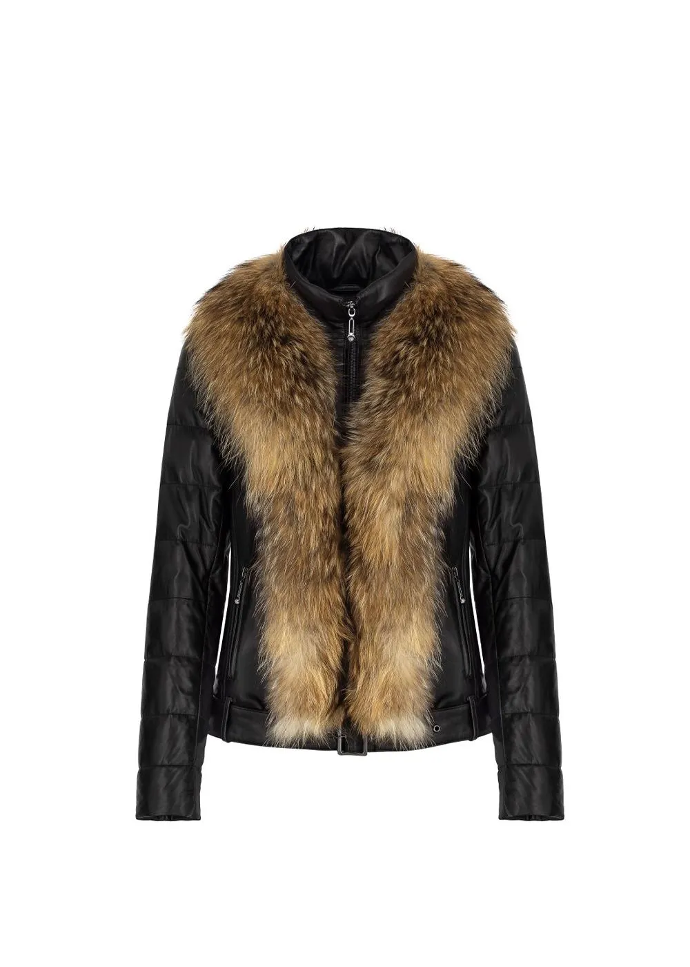 Faux Fur Leather Jacket First Way Women's By TJS