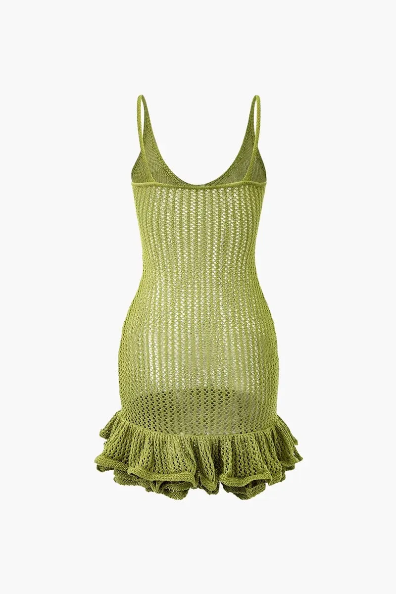 Green Crochet Mini Dress