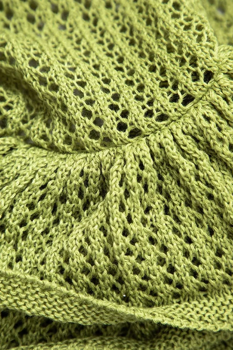 Green Crochet Mini Dress