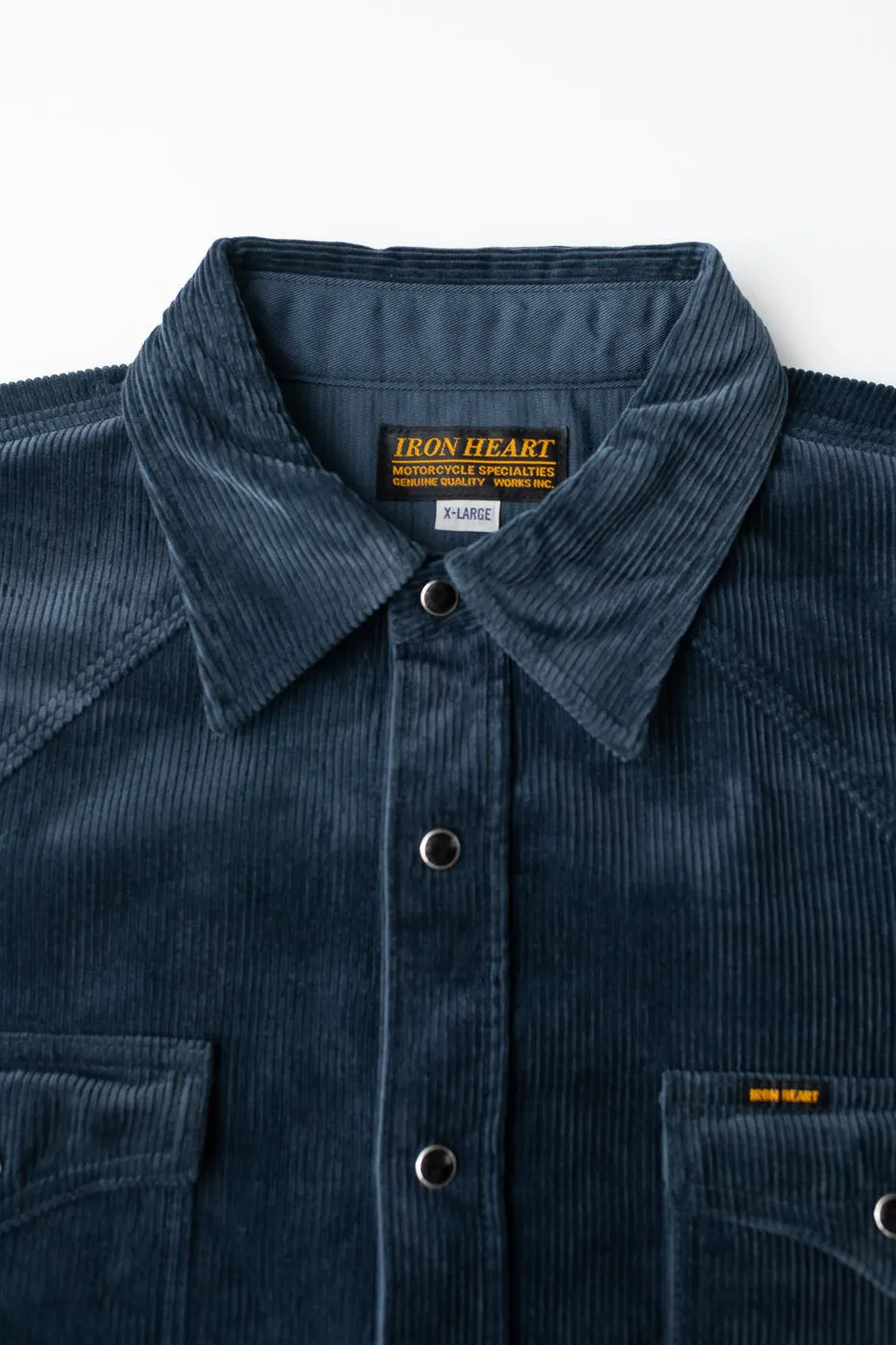 IHSH-398-NAV - 11oz Corduroy Western Shirt - Navy