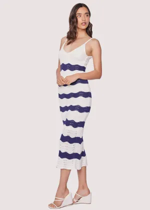 Kairi Midi Dress: Cream-Navy