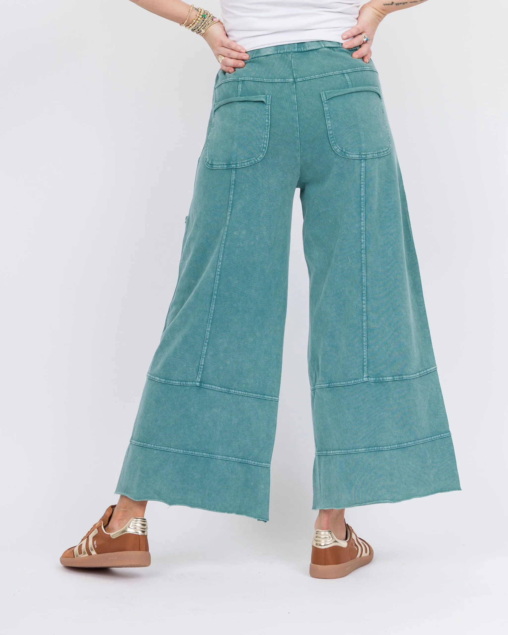 Kate Wide Leg Pant Teal Green