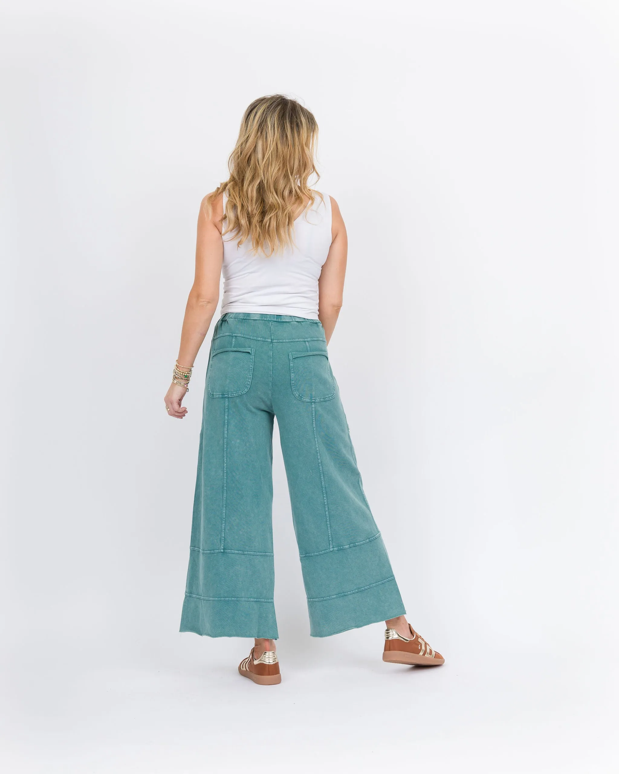 Kate Wide Leg Pant Teal Green