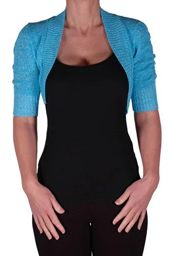 Lavina Short Sleeve Lurex Knitted Shrug