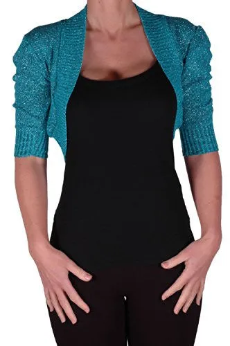 Lavina Short Sleeve Lurex Knitted Shrug