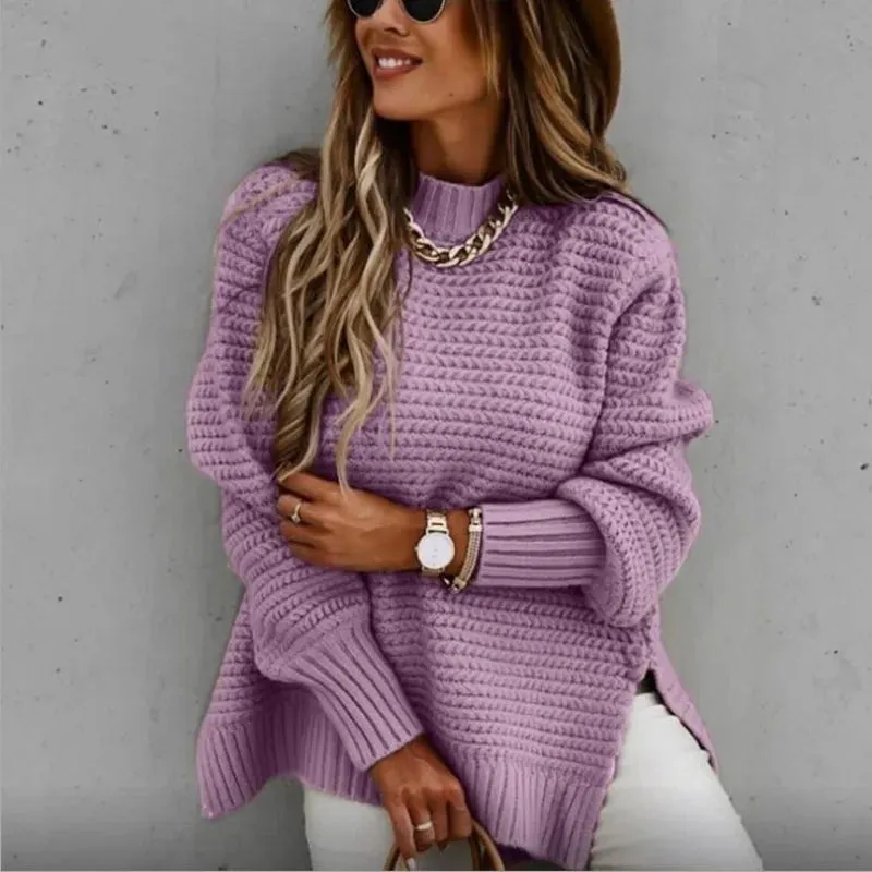 Lilac - Women's Split Knit Sweater