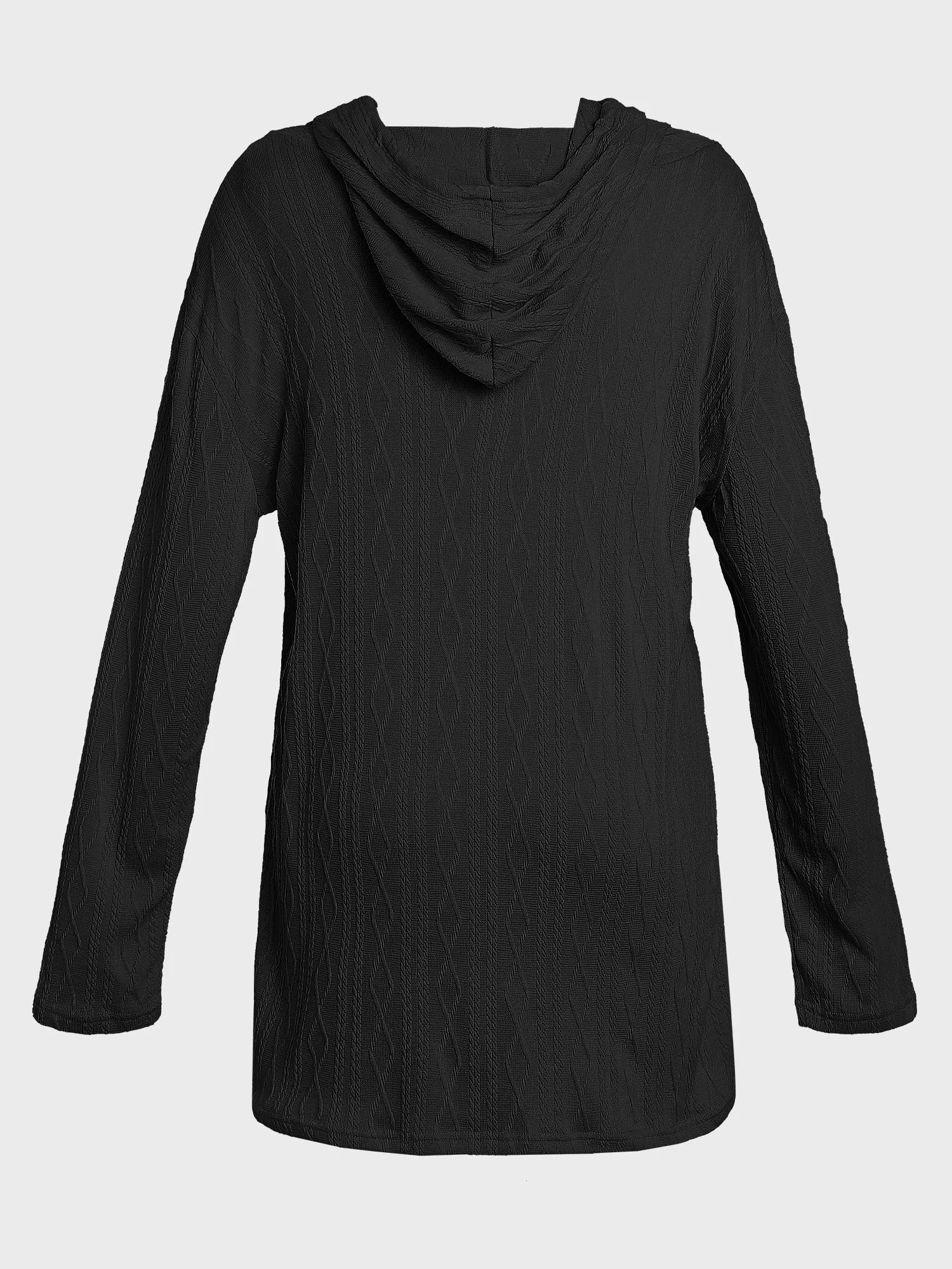 Long Sleeved Hooded Knitted Pullover Dress