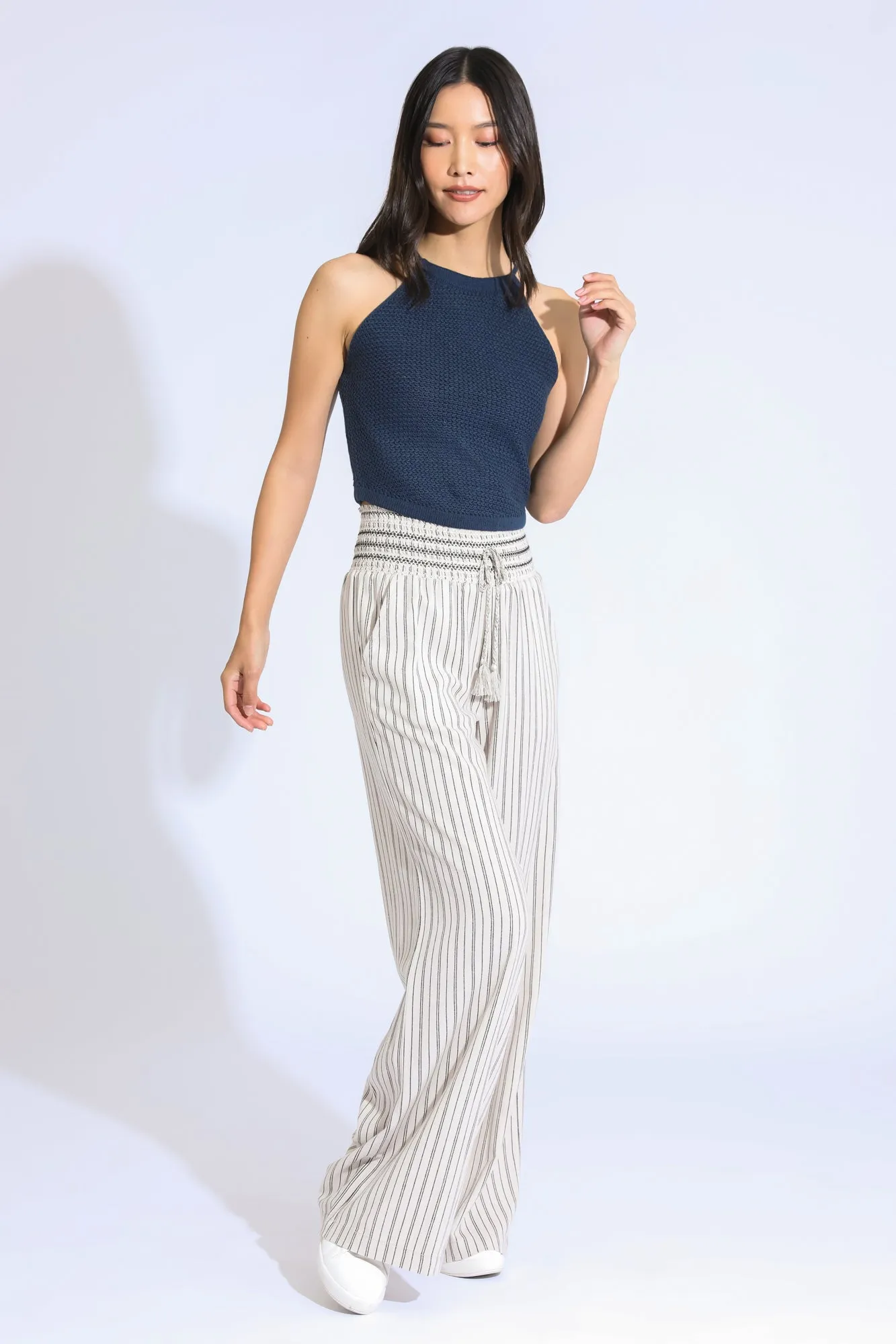 LUNA BOARDWALK WIDE LEG PANT - KHAKI BLACK