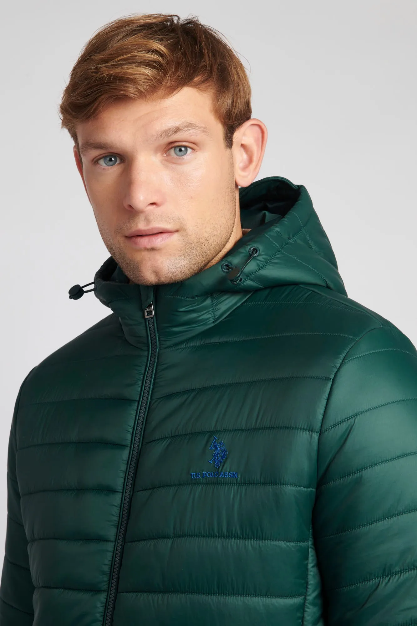 Mens Hooded Quilted Coat in Ponderosa Pine