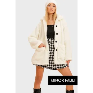 (Minor Fault) White Teddy Coat Jacket