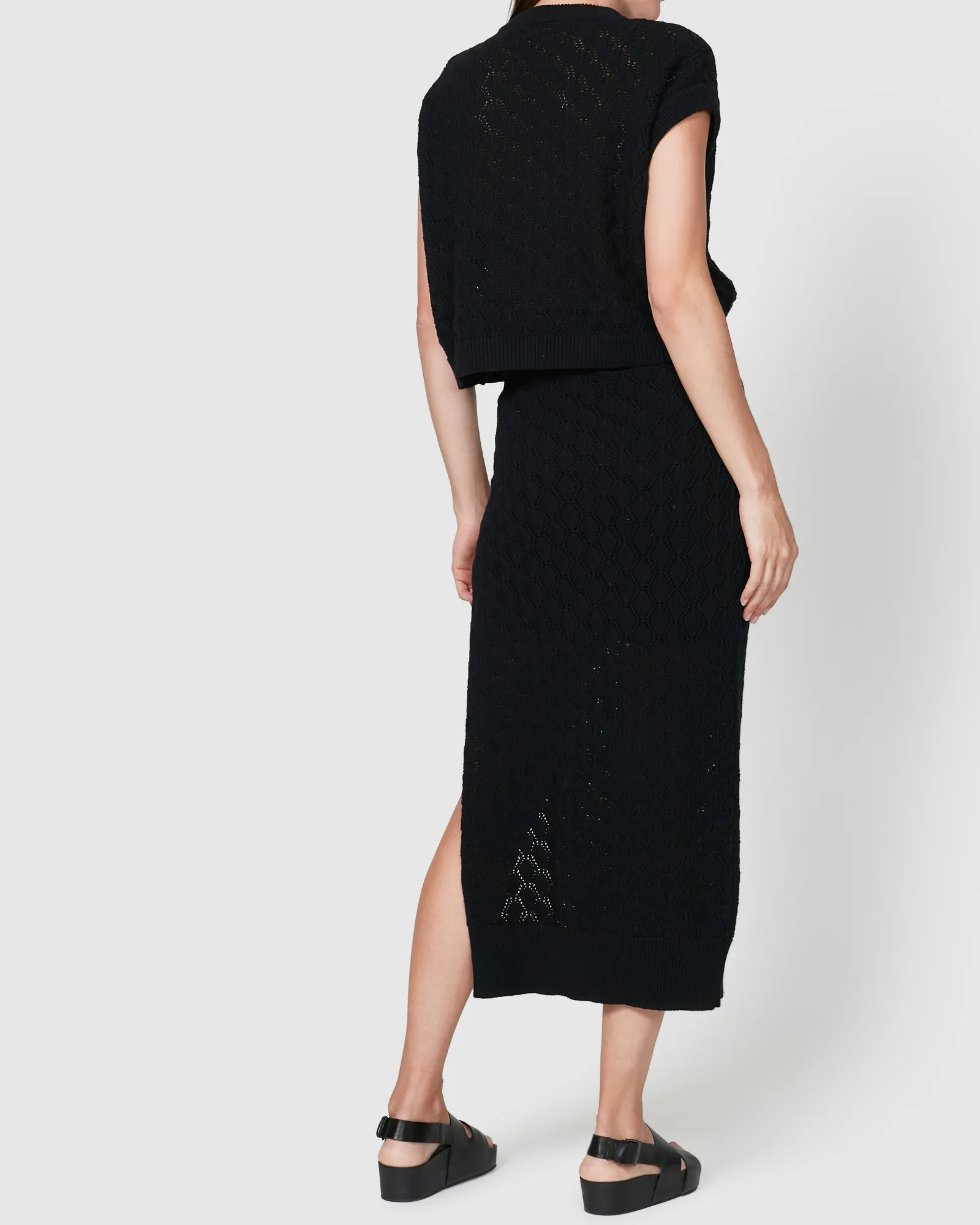 Palms Knit Skirt - Black