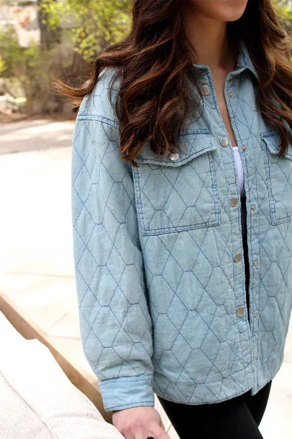 RD Style Quilted Chambray Jacket