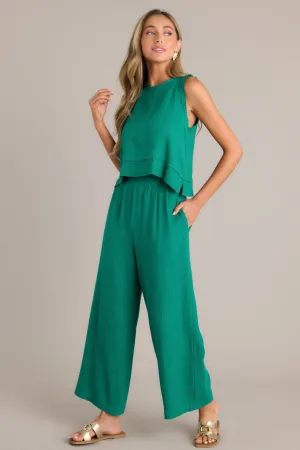 Sandy Shoreline Green Wide Leg Pants