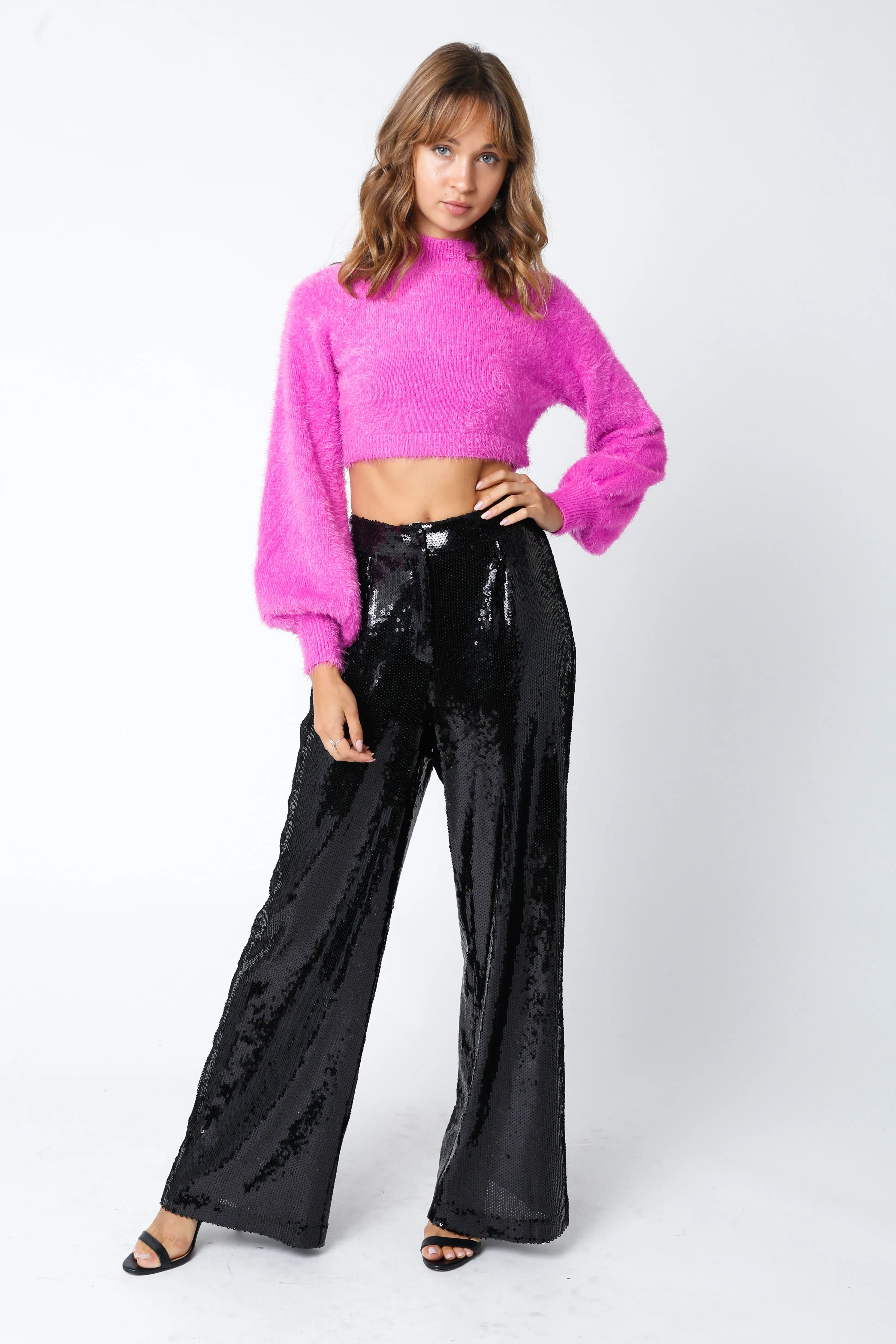 Sequin Pants Black