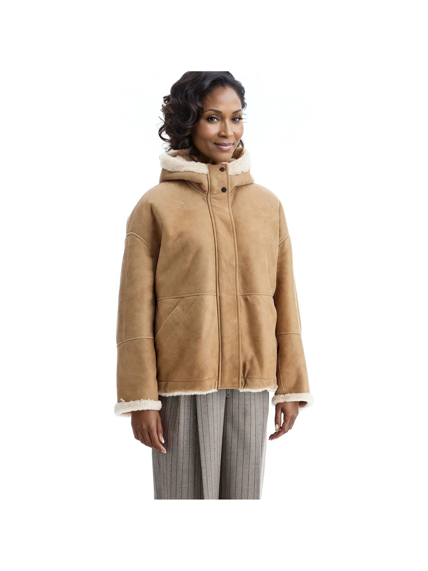 Shearling Hooded Jacket