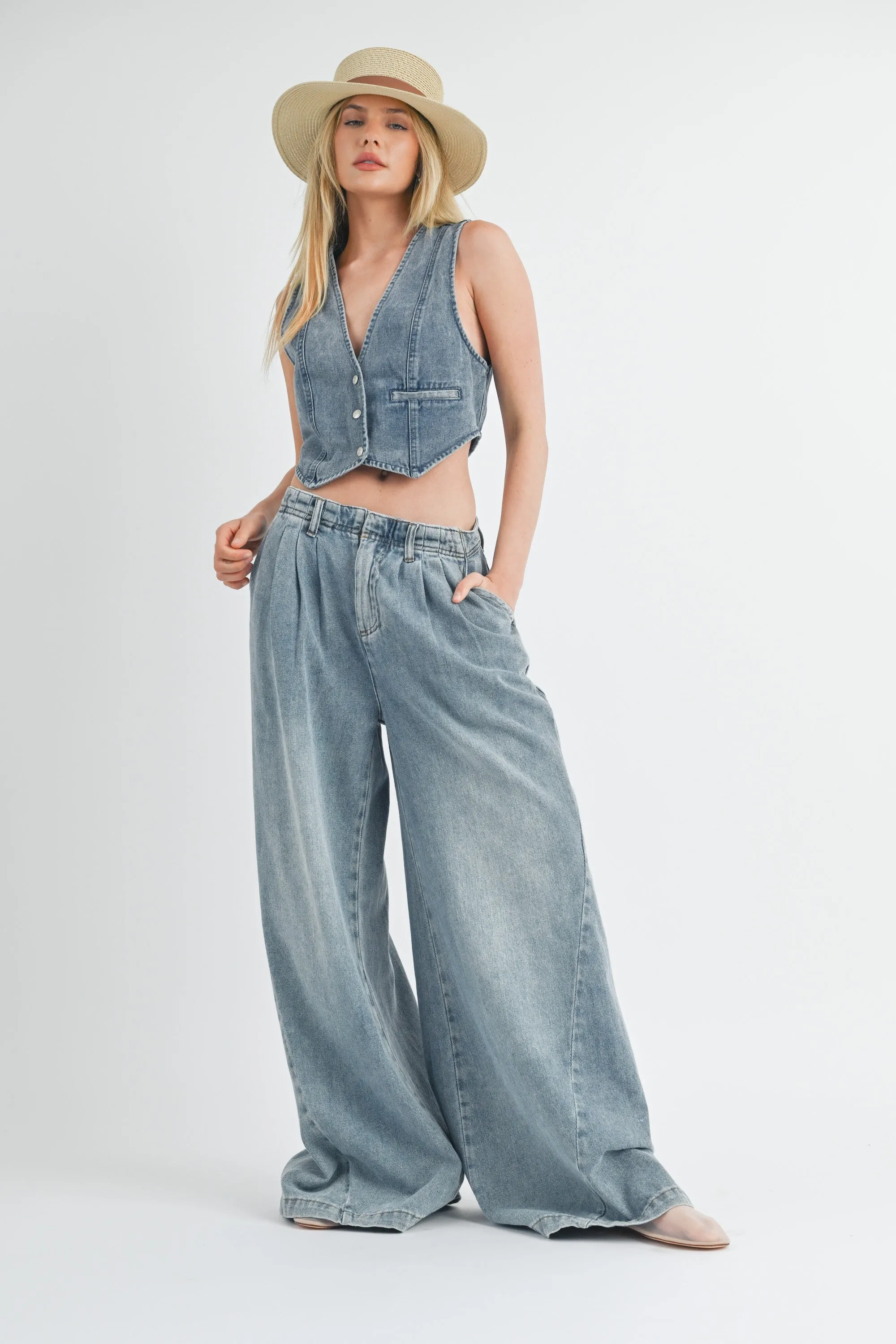 Step Up wide leg trouser jeans