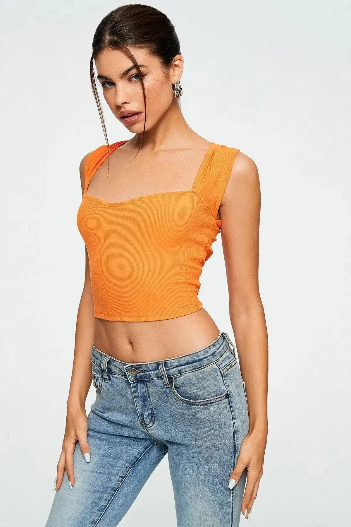 Sweetheart Ribbed Crop Top