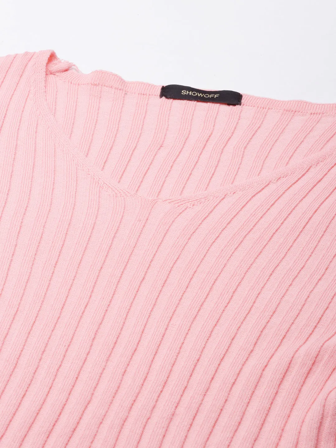 Women Pink Solid Crop Top