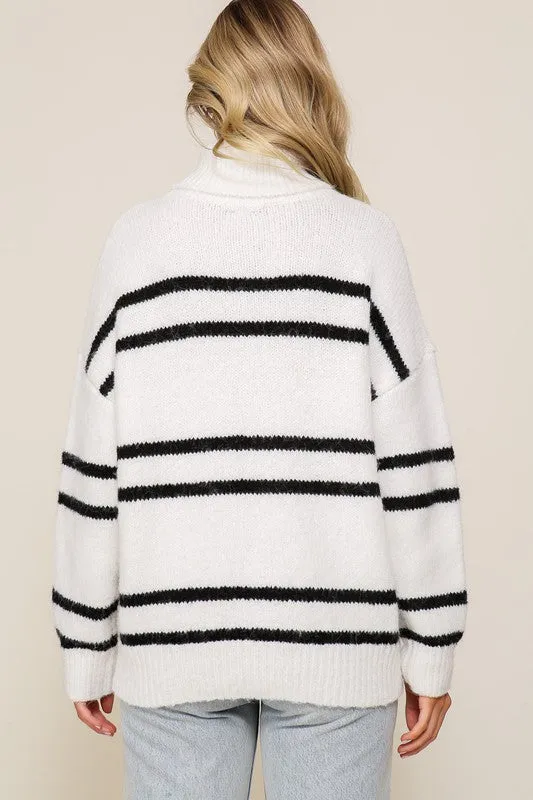 Yoko Turtleneck Pinstripe Sweater