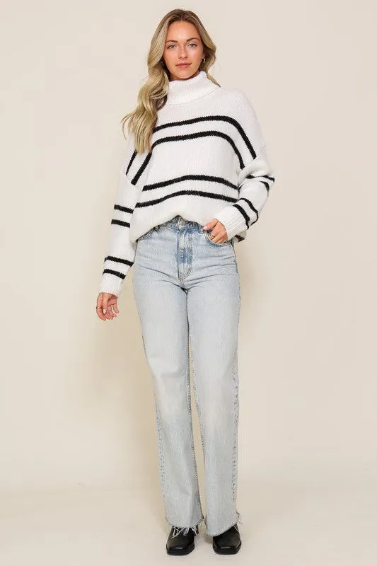 Yoko Turtleneck Pinstripe Sweater