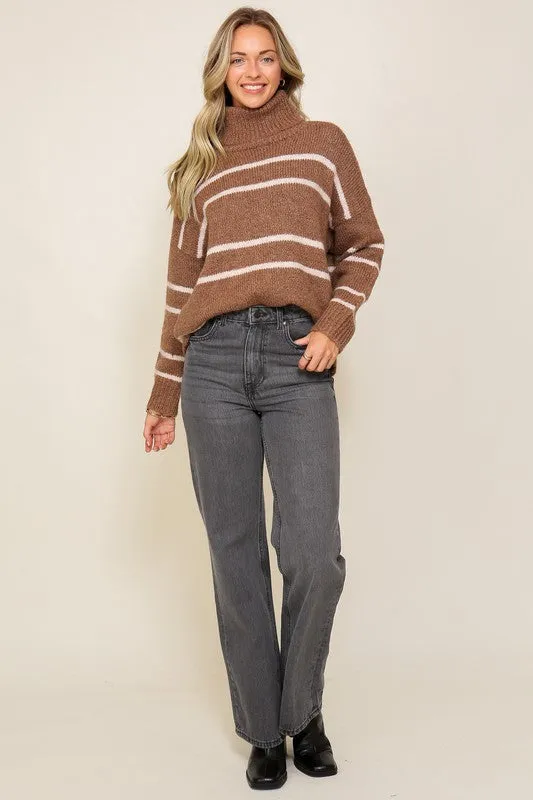 Yoko Turtleneck Pinstripe Sweater