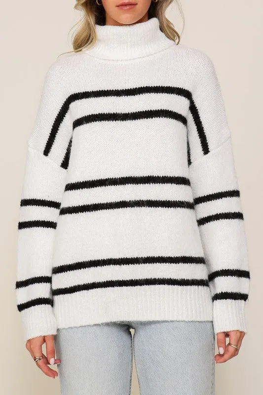 Yoko Turtleneck Pinstripe Sweater